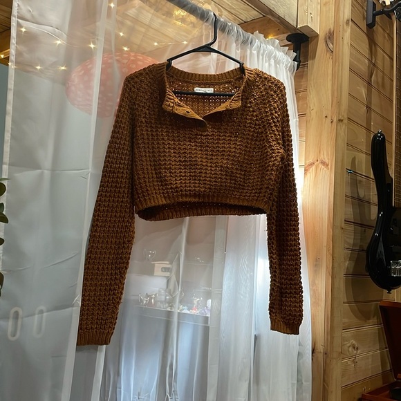 Aeropostale brown button front sweater - Picture 1 of 2